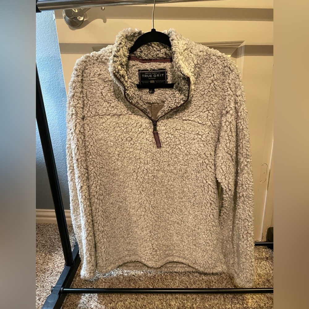 The Original Frosty Tipped 1/2 Zip Pullover in Putty by True Grit